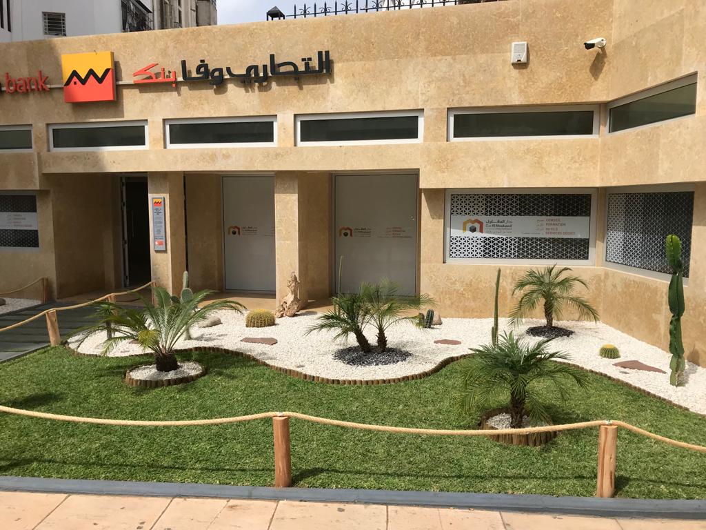 Installation de Gazon Synthétique à Casablanca attijari wafabank